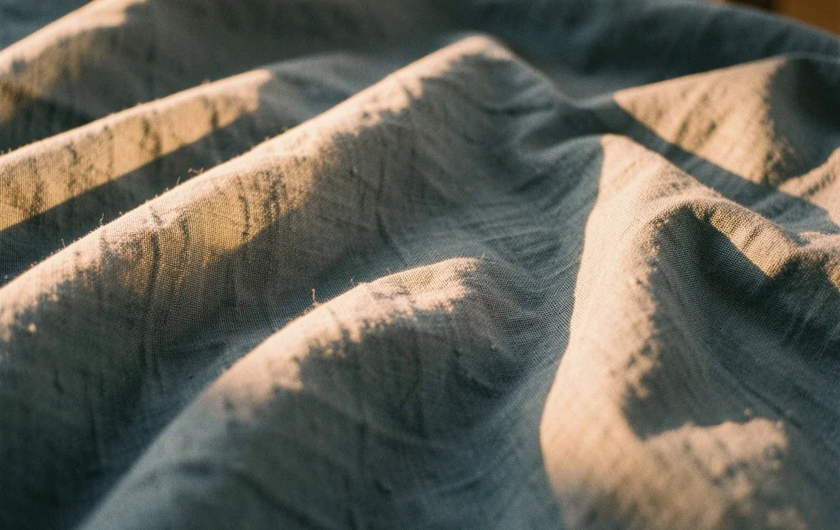 Texture de lin naturel dans une pénombre apaisante
